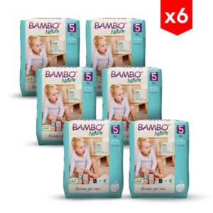 Pañal Bambo Nature Talla 5, XG x 22 (12-18kg) combo x6