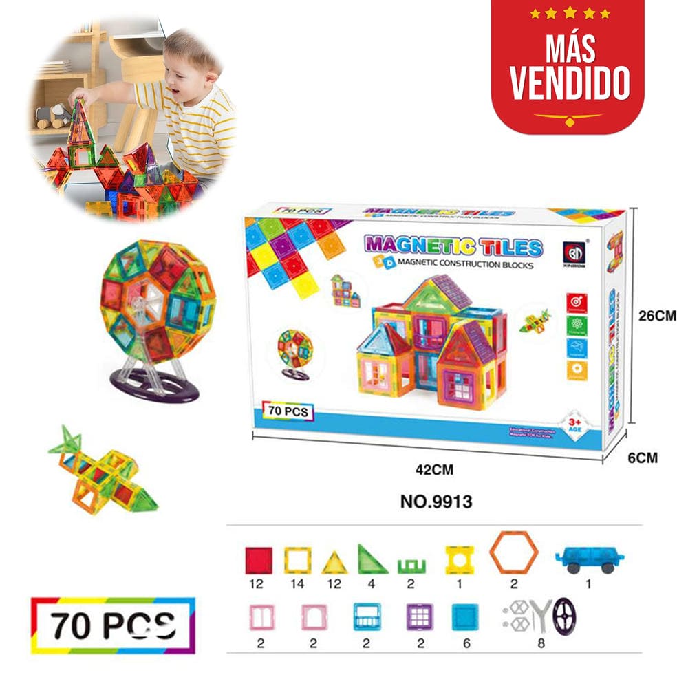 Juguete De Bloques Magnéticos 70 Piezas – Cubos De 2 Cm Con Imán De Seis Caras, Plástico ABS No Tóxico, Colores Brillantes, Ideal Para Niños De 3 A 8 Años, Regalo Educativo
