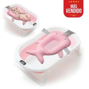 Bañera Retractil con Termómetro Rosa B16 Úpale + Malla de Baño Ballena Acolchada Rosada Úpale más vendido nuevo