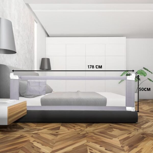 Baranda de cama para protección de bebés Gris 178 x 50 cm Úpale Medidas