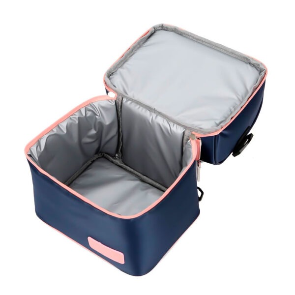 Bolso Térmico Azul/Rosa + Pilas de Hielo Creciendo Juntos abierta