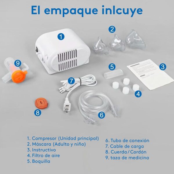 Nebulizador Familiar para niños y adultos K&I incluye en el paquete