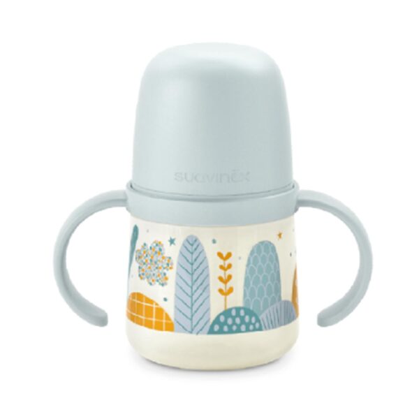 Biberón con Agarradera 150ml Celeste Bosque +6m Suavinex
