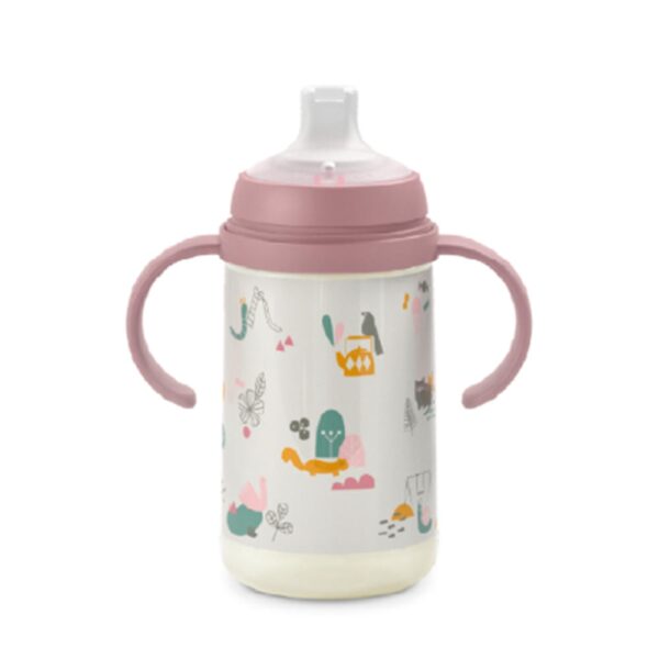 Taza Suavinex con Agarradera 270ml Antiderrame Fucsia Parque +6M sin tapa