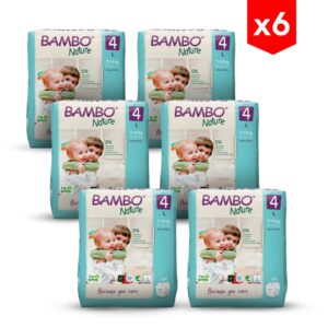 Pañal Bambo Nature Talla 4, G x 24 (7-14 kg) combo x6