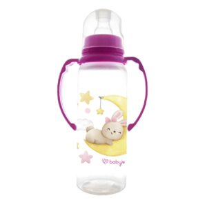 Biberón Babys 8/9 Onz Con Agarradera Estampado Conejo Rosado 3M+ nueva imagen 2026 01