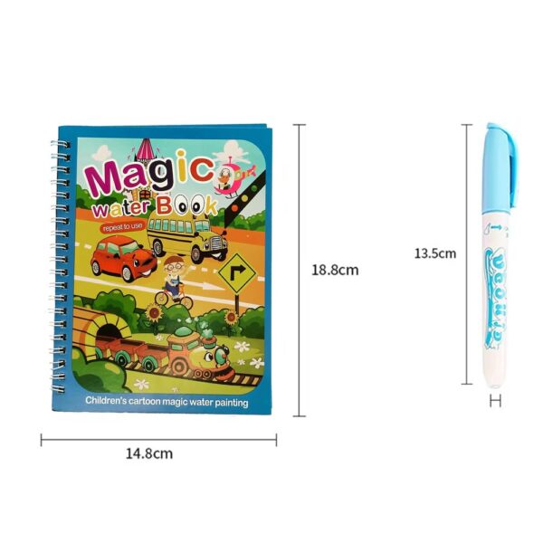 Libro Mágico de Agua para Niños Transporte medidas