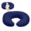 Almohada de Lactancia Azul Marino Mr & Mrs