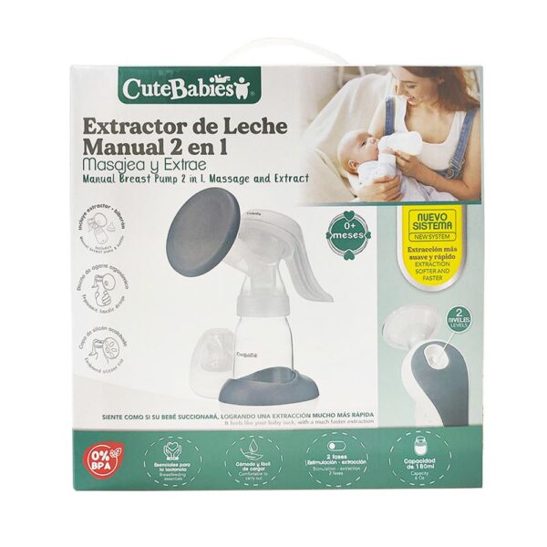 Extractor de Leche Manual 2 Niveles CuteBabies caja sola