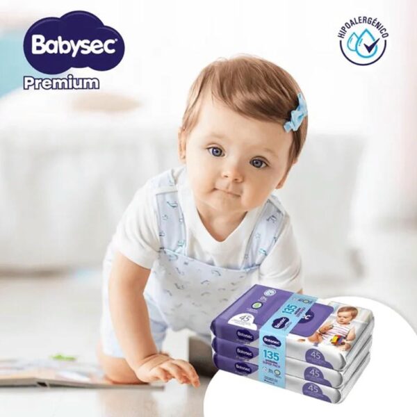 Pañitos Babysec Aqua Premium x 45 unidades bebé
