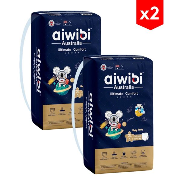 Pañal Aiwibi Pants Ultimate Comfort XL x 40 (12-17Kg) combo x2