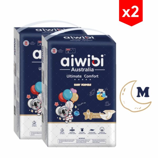 Pañales Aiwibi Ultimate Comfort M x 54 (6-11Kg) combo x2
