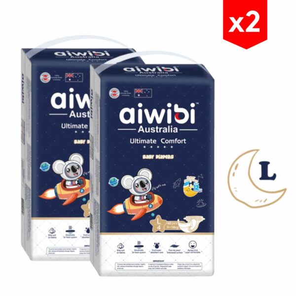 Pañales Aiwibi Ultimate Comfort L x 48 (9-14Kg) combo x2