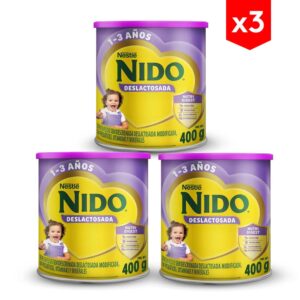 NIDO® 1+ Leche Deslactosada Lata x 400g combo x3