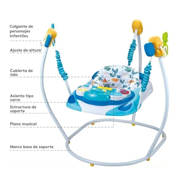Saltarín con Actividades Turquesa Koko Baby partes externa