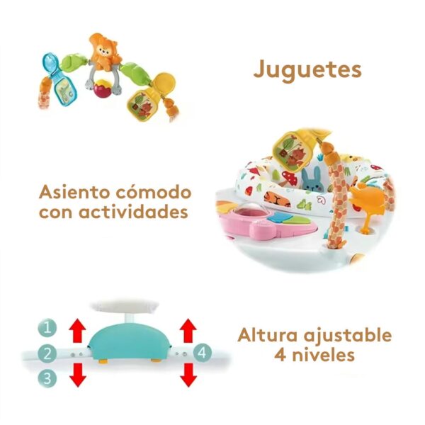 Saltarín con Actividades Turquesa Koko Baby juguetes y asiento