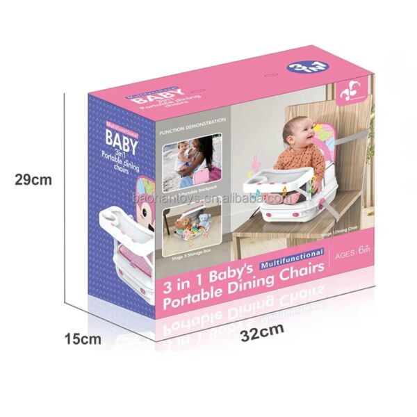 Silla de Comer Rosa Koko Baby medidas