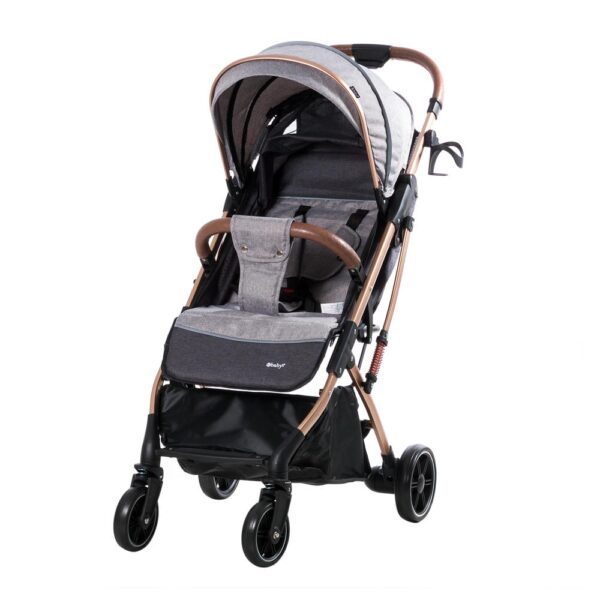 Coche Maleta Sunny Gris Claro Ebaby vista 3/4