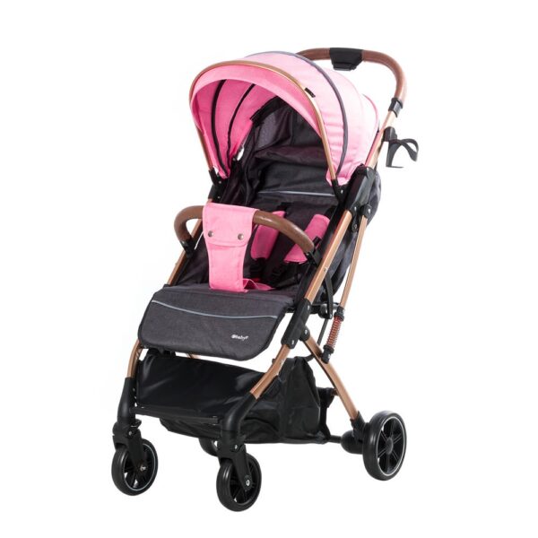 Coche Maleta Sunny Rosado Ebaby vista 3/4