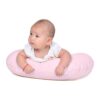 Almohada de Lactancia Rosa Pastel Mr & Mrs bebé boca abajo