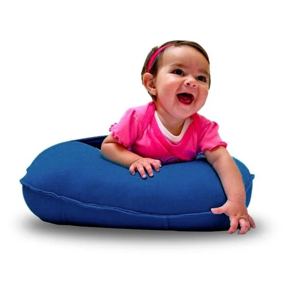 Almohada de Lactancia Azul Marino Mr & Mrs bebé boca abajo