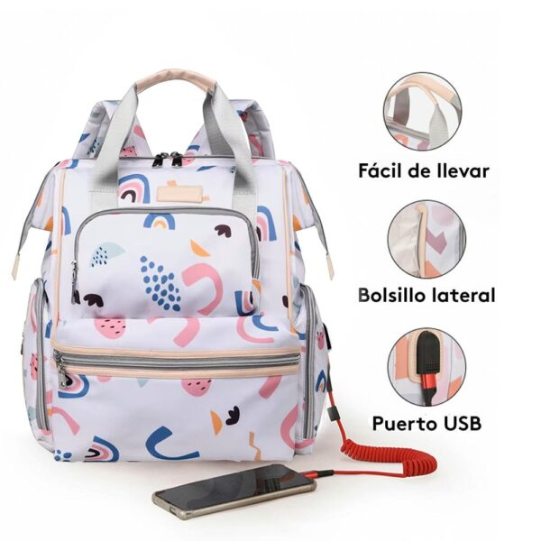 Pañalera Mochila Nappybag 6157 Creciendo Juntos partes nueva imagen