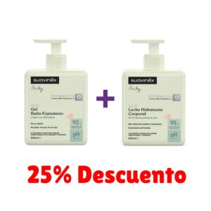 Combo Leche Hidratante Corporal Suavinex 500ml más Gel-Crema de Baño Suave Suavinex 500ml