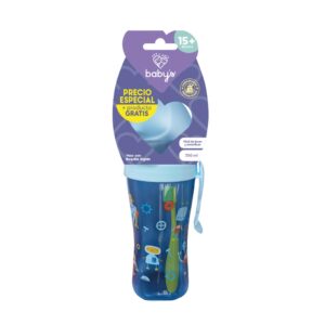 Vaso Babys Boquilla Rígida 350ml + Cepillo Dental Celeste