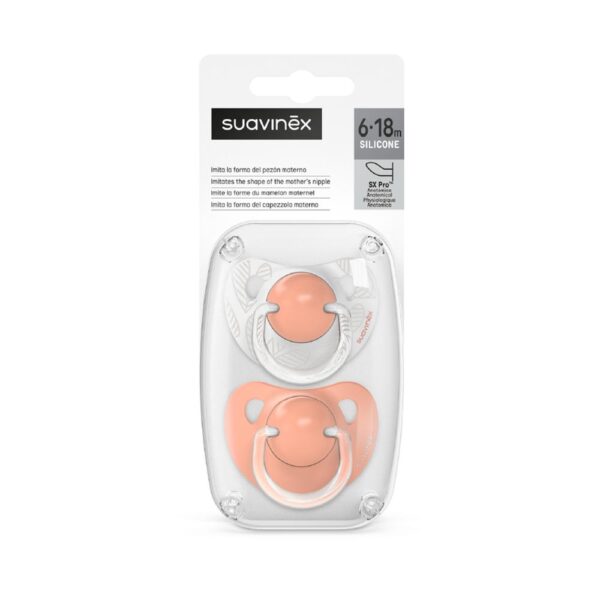 Entretenedor Suavinex Silicón Blanco-Rosado 6 a 18m