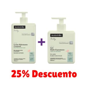 combo Gel de Baño Espumoso Suavinex 500ml más Leche Hidratante Corporal Suavinex 750ml