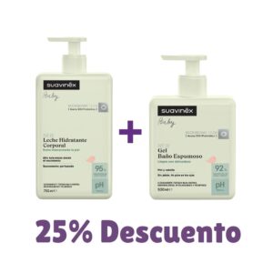 combo Gel de Baño Espumoso Suavinex 500ml más Leche Hidratante Corporal Suavinex 750ml