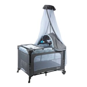 Cuna Corral Dacora Gris Azul Ebaby