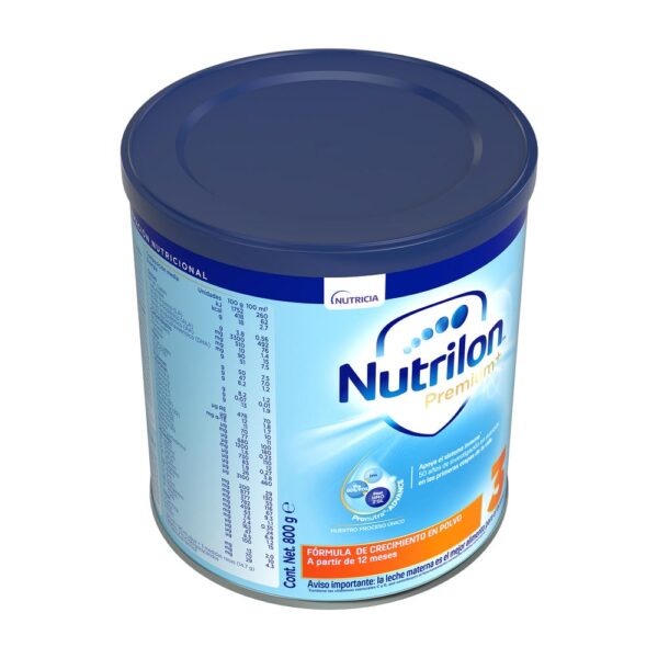 Nutrilon ® Premium+ 3 Fórmula de crecimiento, Lata de 800g nueva presentación vista superior marca