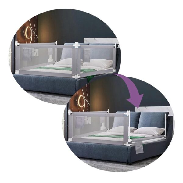 Baranda De Cama Gris 180 x 60cm Regulable Úpale modos de uso