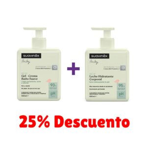 Leche Hidratante Corporal Suavinex 500ml + Gel-Crema de Baño Suave Suavinex 500ml 25% de descuento