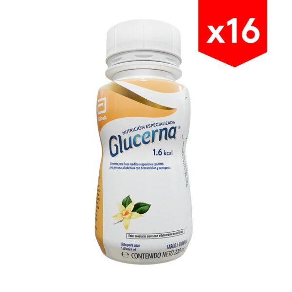 Glucerna Líquida 1.6 Kcal 220ml x 1 Vainilla combo x16