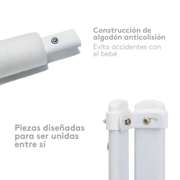 Baranda de Seguridad Apertura Deslizable Turquesa 175X63 cm Creciendo Juntos partes