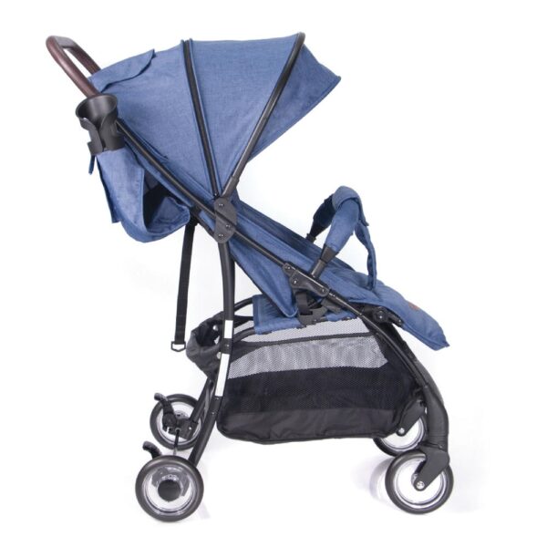 Coche para bebé de Paseo Booz Azul Ebaby vista lateral
