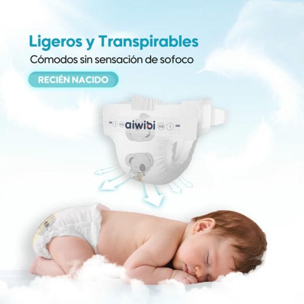 Pañal Aiwibi Recién Nacido NB x 22 unidades (≤5 kg) ligeros