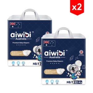 Pañal Aiwibi Recién Nacido NB x 22 unidades (≤5 kg) combo x2