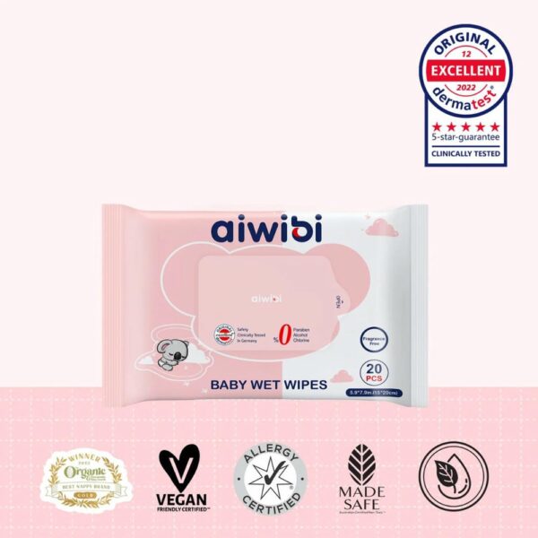 Toallitas Húmedas Aiwibi Gentle Soft Sin Olor x 20 unidades sello