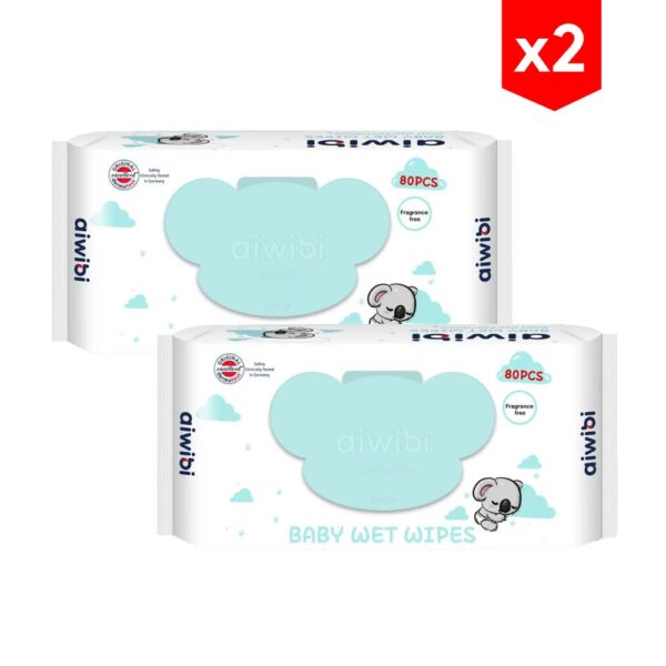 Toallitas Húmedas Aiwibi Gentle Soft Sin Olor x 80 unidades combo x2