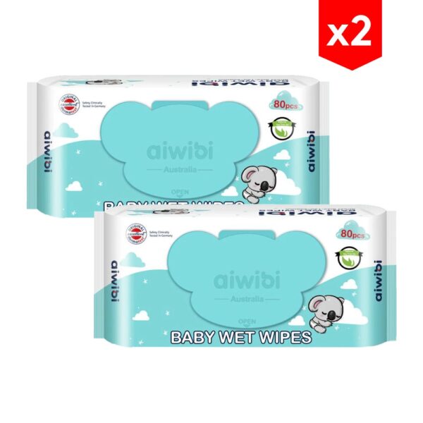 Toallitas Húmedas Aiwibi Gentle Soft Tree Oil x 80 unidades combo x2