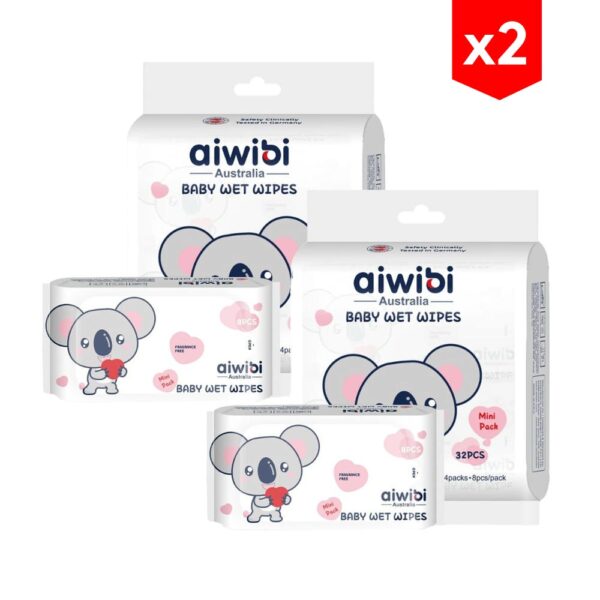 Mini Toallitas Húmedas Aiwibi x32 combo x2
