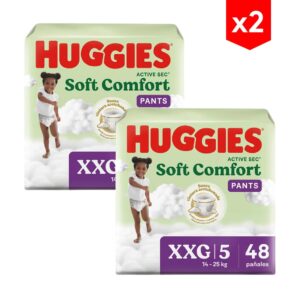 Pañal Huggies Active Sec Soft Comfort Pants XXG x48 combo x2