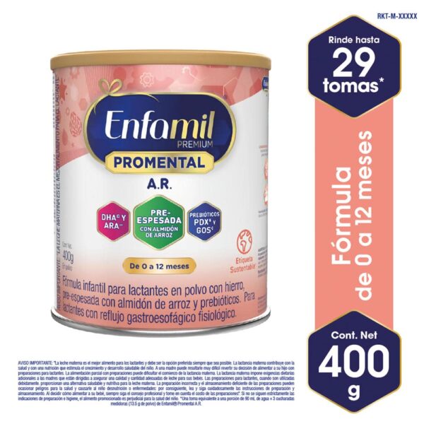 Fórmula Infantil Enfamil Promental A.R - Lata de 400g propiedades