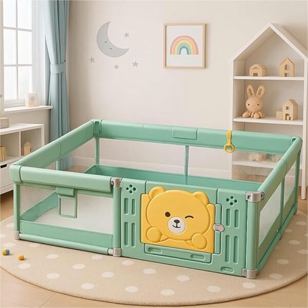 Corral de Juegos Para Bebé Playbear Verde 150 x 180 cm Creciendo Juntos uso