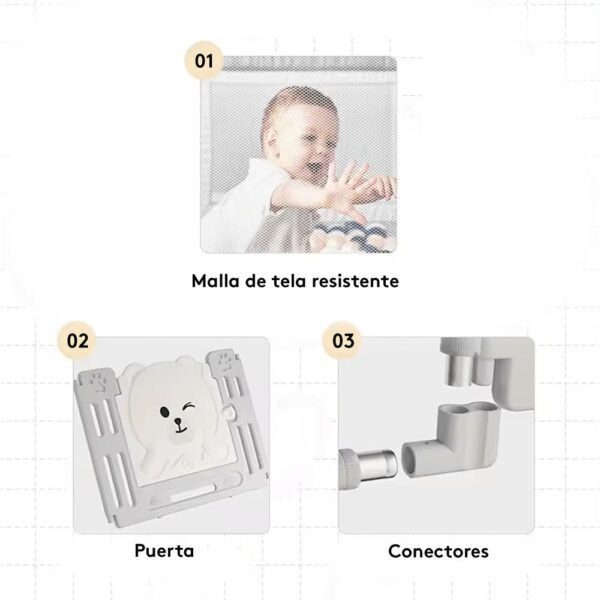 Corral de Juegos Para Bebé Playbear Verde 150 x 180 cm Creciendo Juntos partes