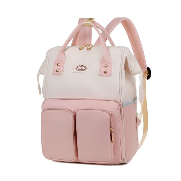 Mochila Pañalera Con Bolsillo Térmico Rosada Creciendo Juntos