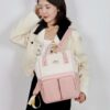 Mochila Pañalera Con Bolsillo Térmico Rosada Creciendo Juntos uso chica